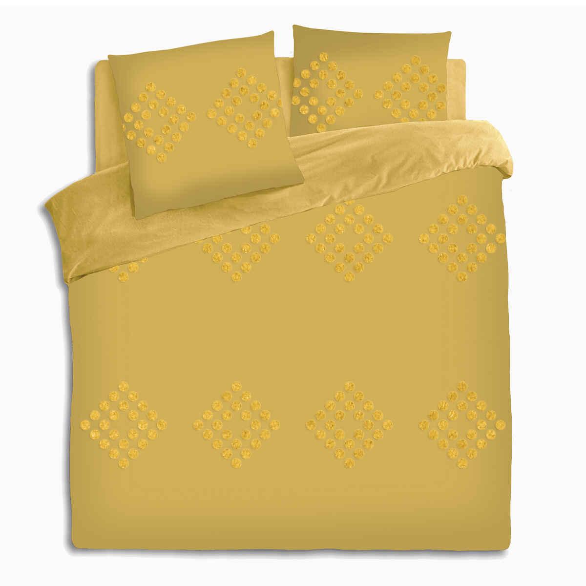 PARURE COTON LAVE TUFT OCRE 240X220CM
