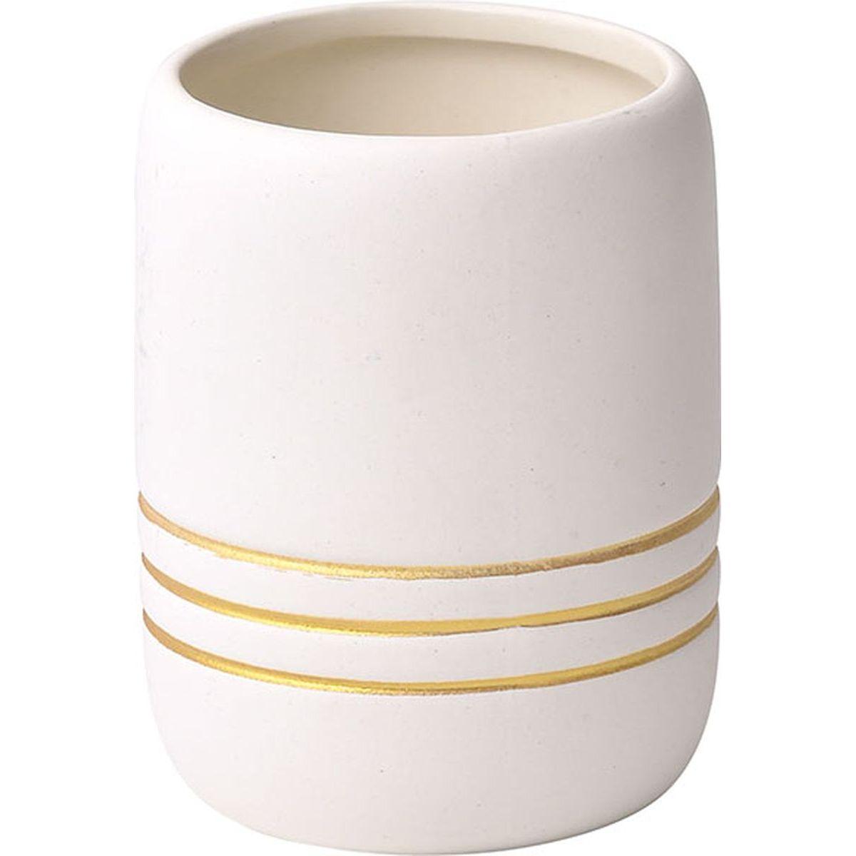 GOBELET STRIE GRES OR NATUREL