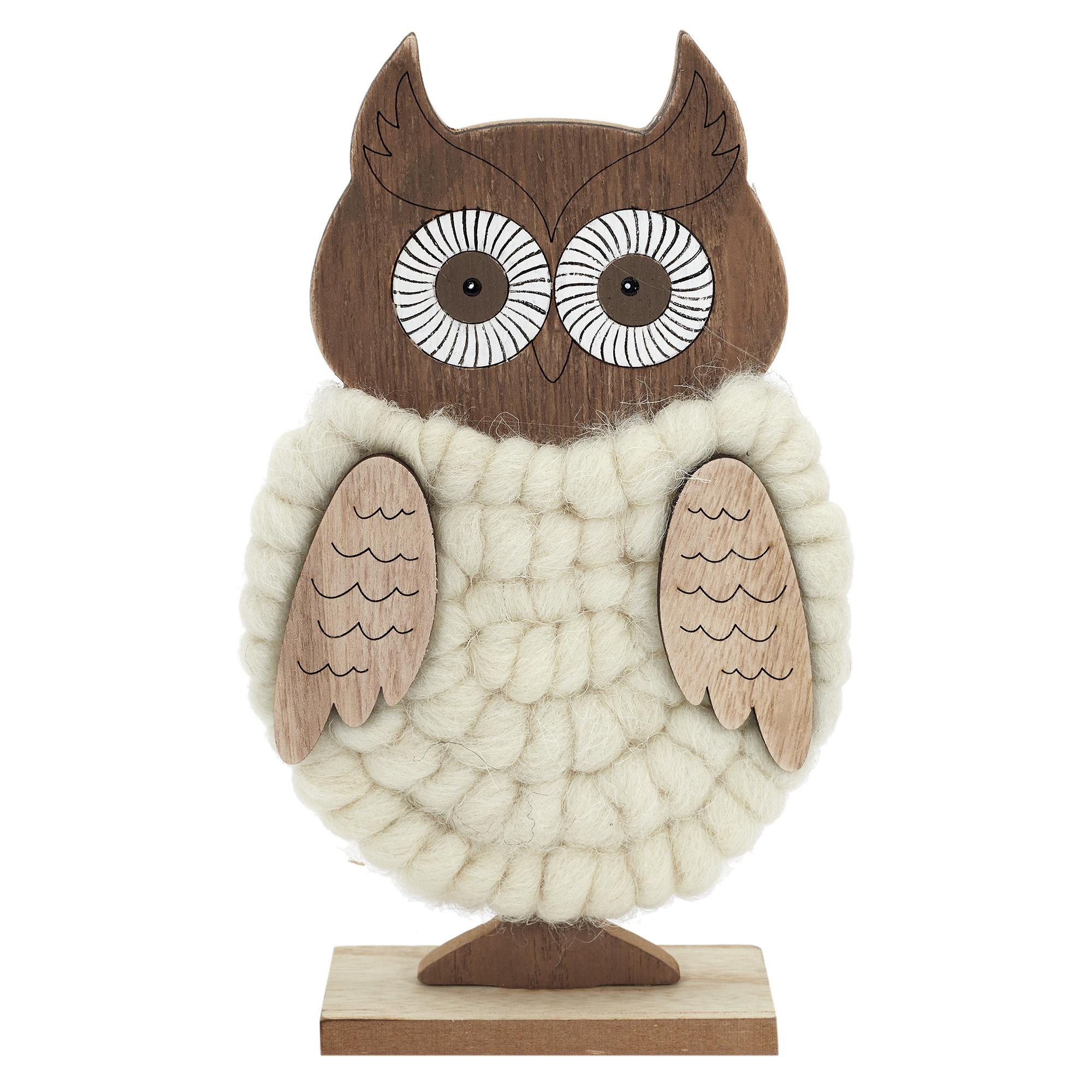 HIBOU A POSER CORPS EN LAINE H22CM