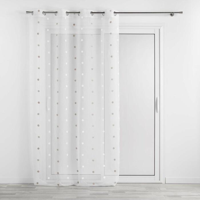 PANNEAU OEILLETS 140X240CM BRODE LORNA BLANC