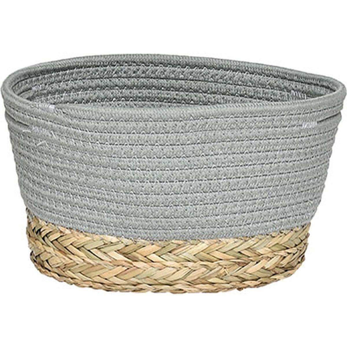 PETITE CORBEILLE OVALE COTON MATIERE VEGETALE KAKI NATUREL