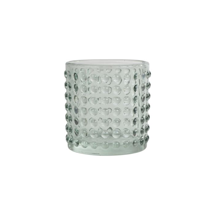 PHOTOPHORE BULLE VERRE TEINTE 7X7.7CM CELADON