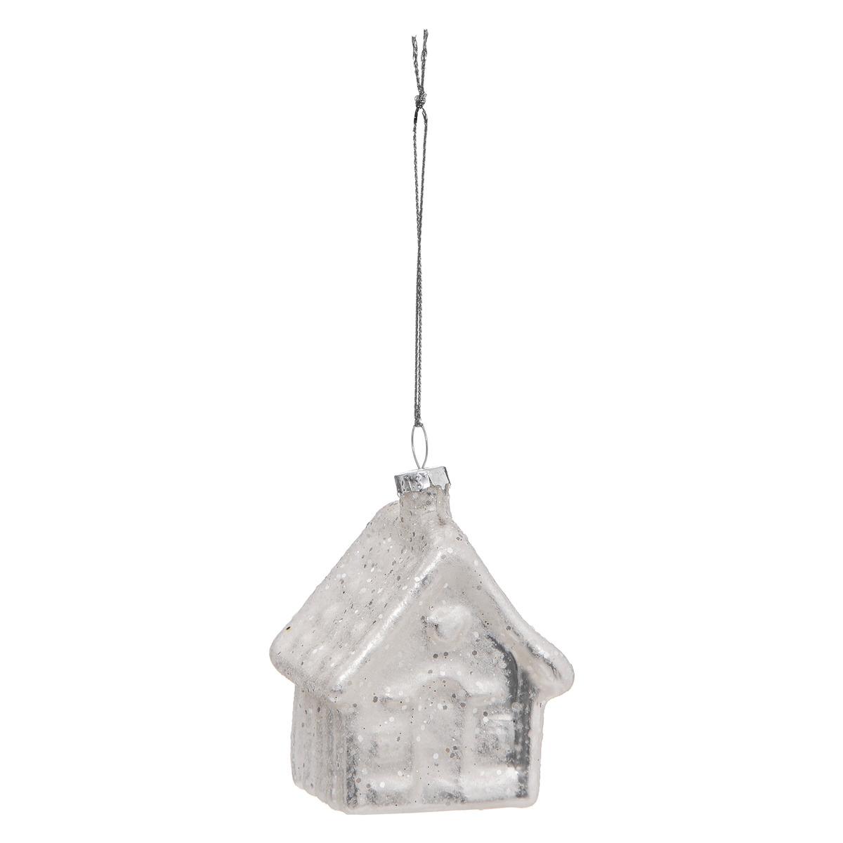 SUSPENSION VERRE CHALET BLANC 6.5CM