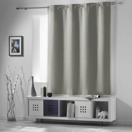 RIDEAU A OEILLETS 135X180M OCCULTANT UNI OCCULT PERLE