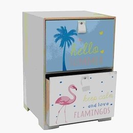 MEUBLE 2 TIROIRS SUR PIEDS FLAMINGO M1