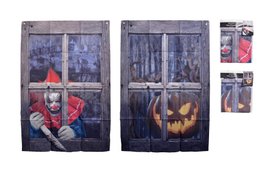 RIDEAU MOTIF HALLOWEEN POUR 1 FENETRE 1M20