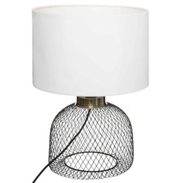 LAMPE GRILLE EMIE NOIR ET BLANC H.38CM
