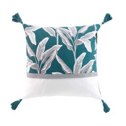 COUSSIN 40X40CM COTON UNI ISIBELLE BLEU
