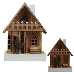 MAISON BOIS ENNEIGE LED H.30CM