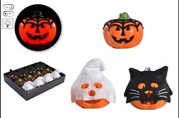 CITROUILLES DEGUISEES LUMINEUSES LED RGB 7.5X10X4.5 CM