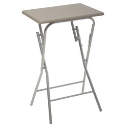 Table De Bar Pliante Métal – Dimensions 60x60x103 Cm – Plateau MDF, Couleur Naturel – Facile à Ranger