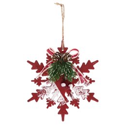 SUSPENSION PLASTIQUE COURONNE FLOCON 10CM