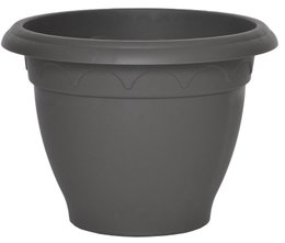 POT FLEUR RESINE CAMPANE D 39CM GRIS PAILLETE