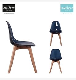 CHAISE SCANDINAVE TRANSPARENTE NOIRE M2