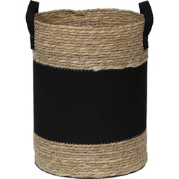 PANIERE FEUTRINE MATIERE VEGETALE D.45X34CM NOIR NATUREL