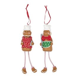 SUSPENSION DEUX CUISINIERS PAIN D EPICES VERT