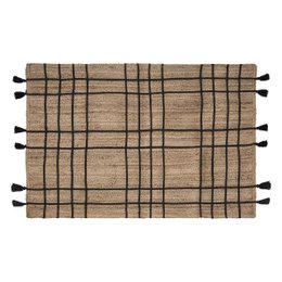 TAPIS JUTE TRESSE POMPON 118X170CM