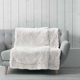 PLAID 125 X 150 CM IMITATION FOURRURE MARILOU NATUREL