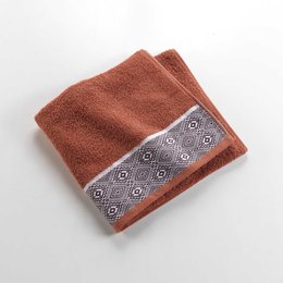 DRAP DOUCHE 70X30CM EPONGE JACQUARD ESTEBAN TERRACOTTA
