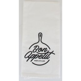 TORCHON IMP JEANNE 50X70CM COTON BLANC BON APPETIT