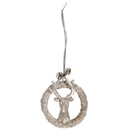 SUSPENSION COURONNE REINE METAL 15X6CM