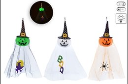 CITROUILLE ET VOILE A SUSPENDRE A LEDS RGB 7.5X25X7.5 CM