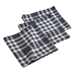 SERVIETTES DE TABLE 3 45X45 CM COTON TISSE TRADITIO NOIR