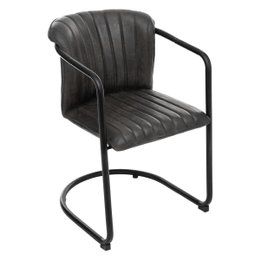 FAUTEUIL DINER CUIR KAVI NOIR