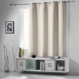 RIDEAU A OEILLETS 135X180M OCCULTANT UNI OCCULT IVOIRE