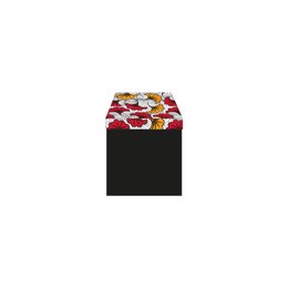COFFRE POUF PLIABLE WAX ROUGE 38X38 CM