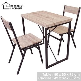 DOCK TABLE 80X50X75CM AVEC 2 CHAISES