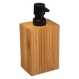 Distributeur De Savon MSV Luanda Noir En Polyrésine - Design Céramique, 8.6x6x18.5 Cm - Garantie 1 An