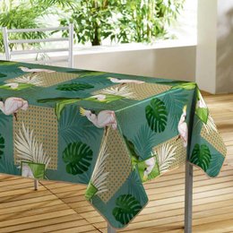 NAPPE RECTANGLE 140X240 CM PVC PHOTOPRINT CACATOES VERT