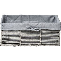PANIERE MM EN PAPIER STRUCTURE METAL GRIS TISSU GRIS