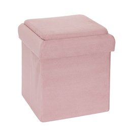 COFFRE POUF PLIABLE COMPATIBLE BRIQUE ROSE
