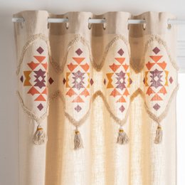 RIDEAU A OEILLETS HACIENDA OCRE 140X260CM