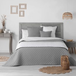 COUVRE LIT 2 PERS. MATELASSE 240X260 CM MICROFIBRE BICOLORE 