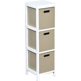 MEUBLE MDF PAULOWNIA PM 3 TIROIRS BLANC TAUPE