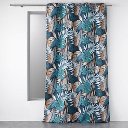 RIDEAU A OEILLETS 140 X 260 CM POLYESTER IMP ALIANOR BLEU