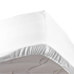 DRAP HOUSSE 2 P 140X190 CM PERCALE UNI BLANC