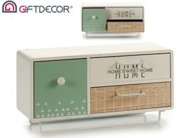 MEUBLE BOIS HORIZONTAL 3 TIROIRS HOME