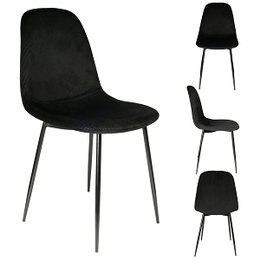 CHAISE VELOURS COTELE GIULIA NOIR
