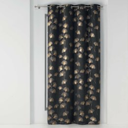 RIDEAU A OEILLETS 135X240CM OCCULT IMP GINKGOLD ANTHRAC OR