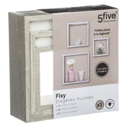 ETAGERE MURALE CUBE CHENE GRIS S 3 TAILLES