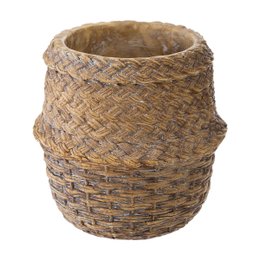 POT CIMENT SEAGRASS H.13.5CM