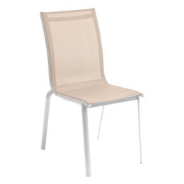 CHAISE AXANT EMPILABLE LIN BLANC