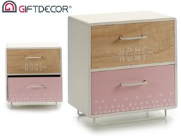 MEUBLE BOIS HORIZ 2 TIROIRS LARGES HOME