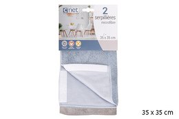 LOT2 SERPILLERES MICROFIBRE SCRATCH  GREGE BLEU