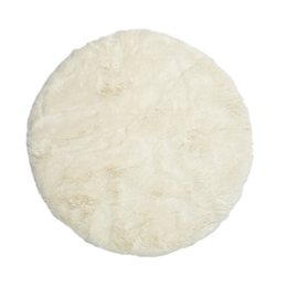 GALETTE CHAISE IMITATION FOURRURE FIN ECRU 34CM