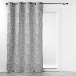 RIDEAU OEILLETS 140X260CM JACQUARD FLORISS GRIS